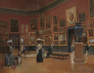 Bezoekers van het museum in Grenoble